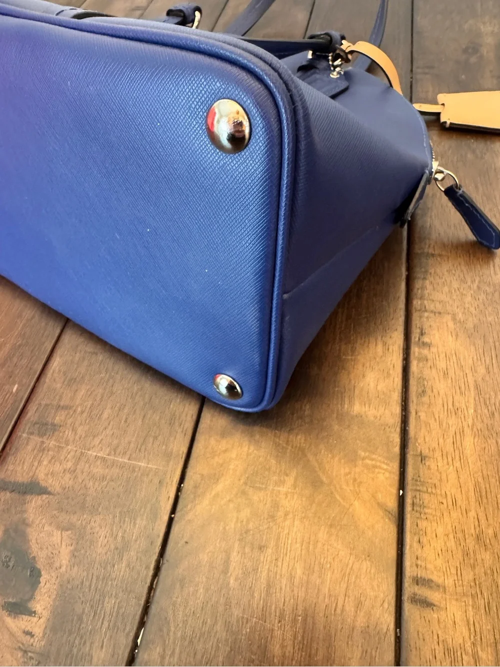 Coach Peyton Cora Domed Satchel Porcelain Blue Saffiano Leather Gold Hardware